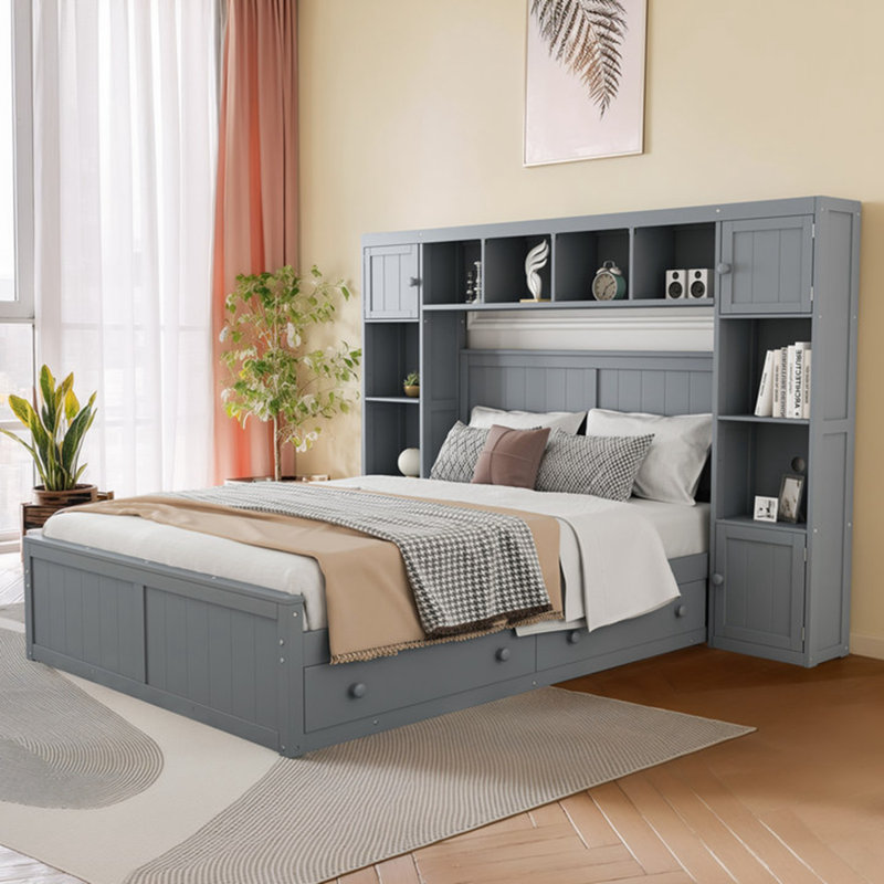 Solid wood bookcase bed discount